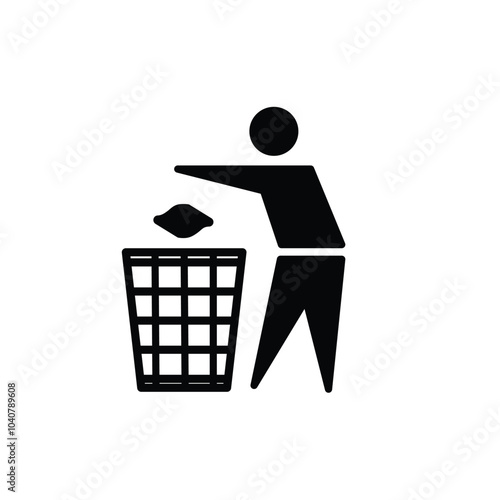 Do not litter flat icon isolated on white background. Keep it clean. Tidy symbol . Vector illustration.