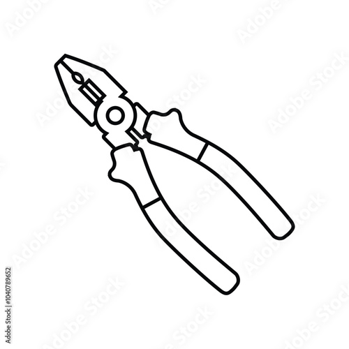 Pliers tool line icon. Vector Illustration.