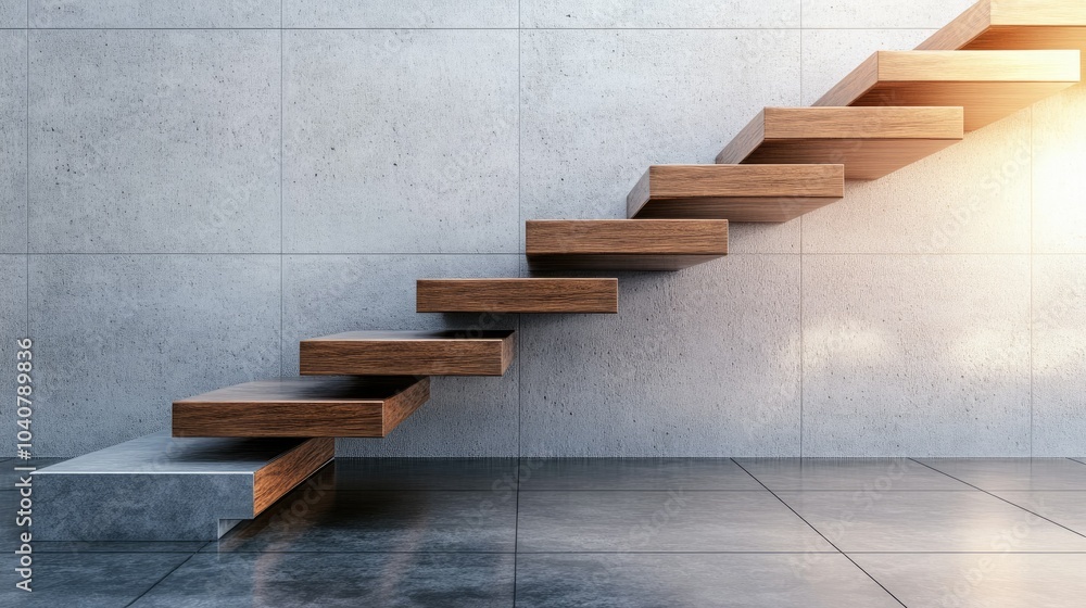 Modern Wooden Staircase in Minimalist Interior Design Modern Wooden Staircase in Minimalist Interior Design
