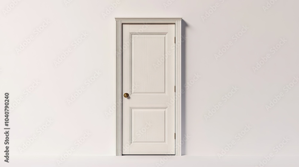 Classic White Door Design in 3D Illustration Classic White Door Design in 3D Illustration