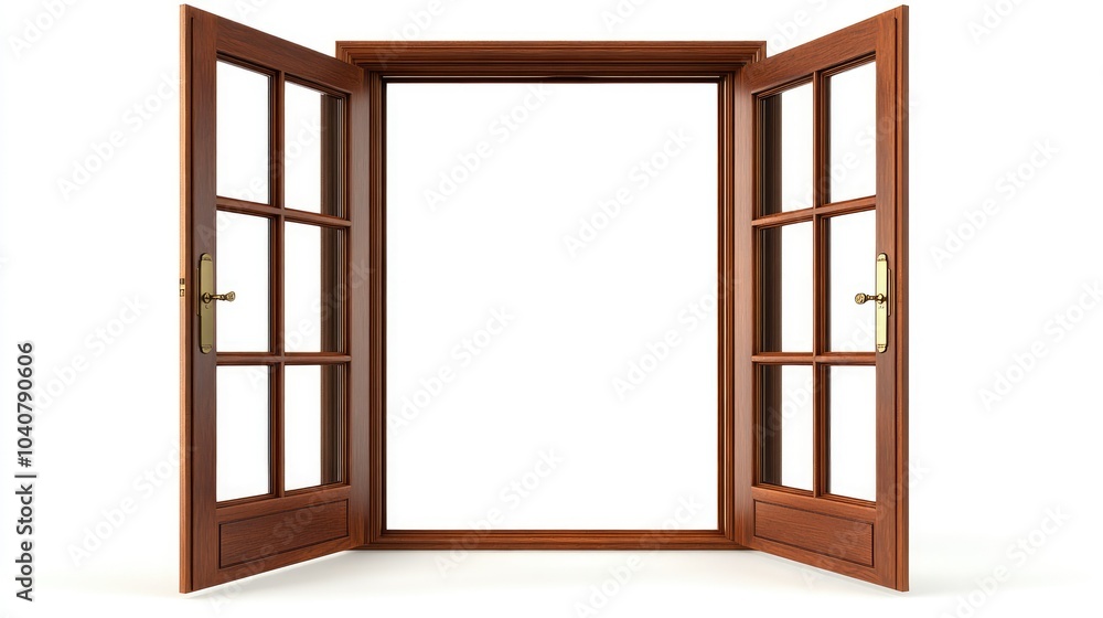 Open French Doors with Wood Frame Design Open French Doors with Wood Frame Design