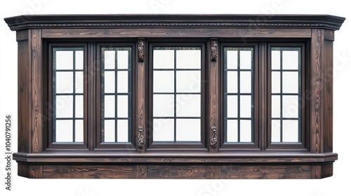 Elegant Brown Wooden Window Design in High Resolution