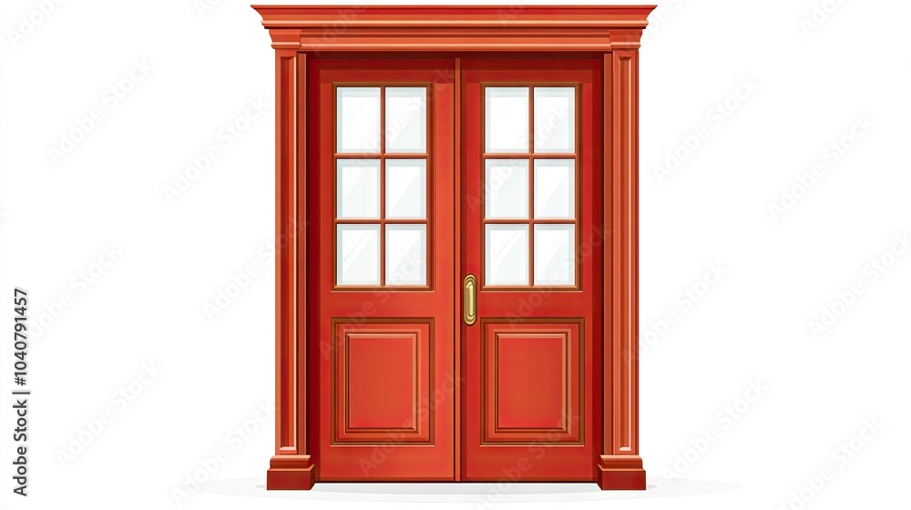 Obraz premium Red Door Vector Illustration for High-Resolution Use