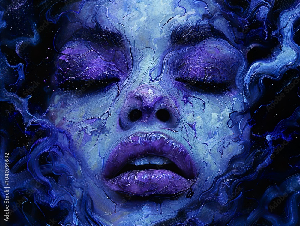 Abstract Portrait of a Woman with Eyes Closed Abstract Portrait of a Woman with Eyes Closed