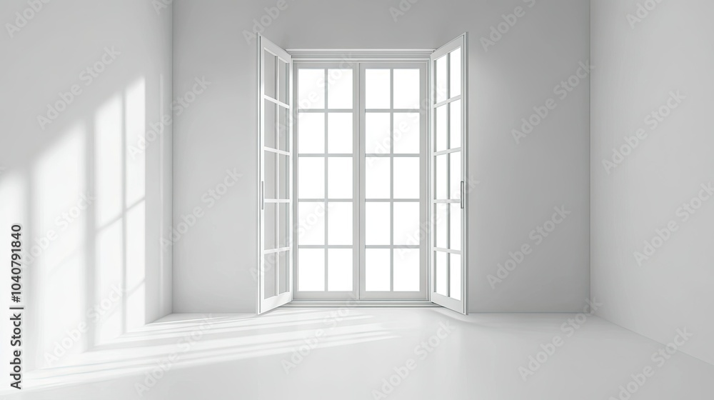 Fototapeta premium Modern 3D Illustration of an Open Window