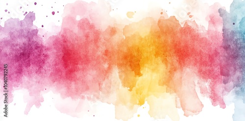 Abstract colorful watercolor background with different shades of purple, pink, red, yellow, and blue. photo