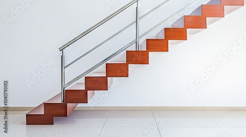 Modern Sleek Brown Staircase Design in Minimalist Space