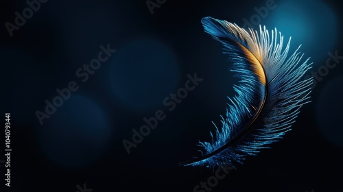 Wallpaper Mural Colorful feather design on a dark background, elegant and artistic. Torontodigital.ca