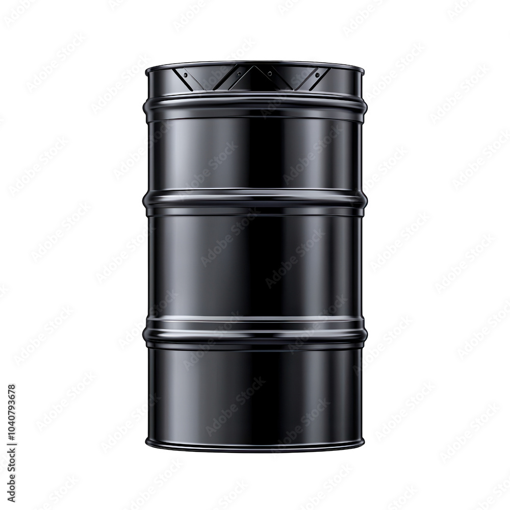 Black metal barrel, ideal for storage and transport, isolated on a white background. isolated on transparent background. Black metal barrel, ideal for storage and transport, isolated on a white background. isolated on transparent background.
