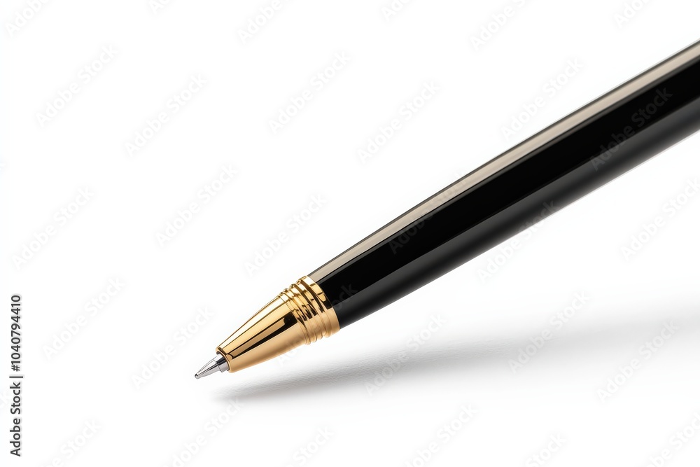 Elegant black and gold pen on white isolated background. Elegant black and gold pen on white isolated background.