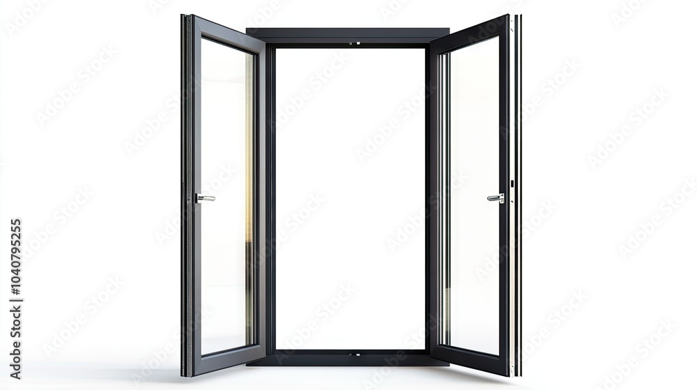 Elegant Open French Door Set with Clear Glass Panels