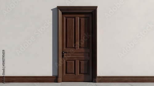 Realistic 3D Wooden Door Illustration