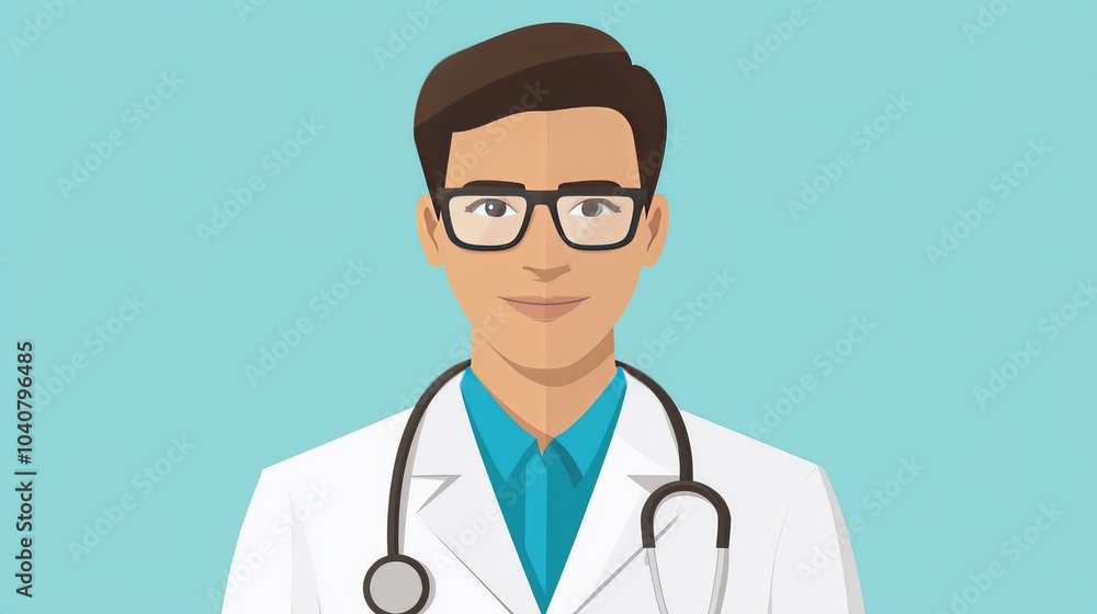 Smiling doctor in white coat with stethoscope. Smiling doctor in white coat with stethoscope.