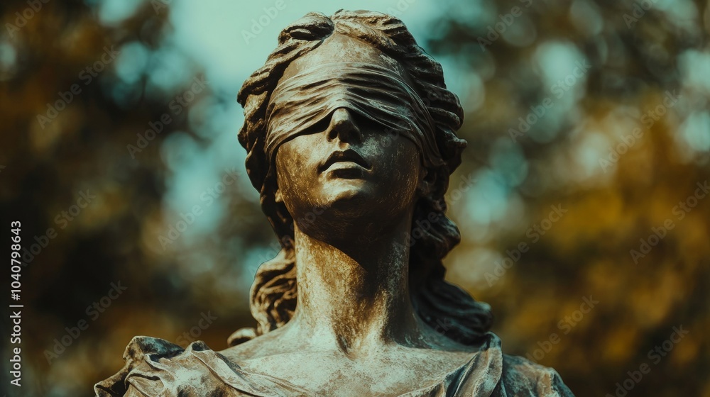 statue of justice with a blindfold covering her eyes