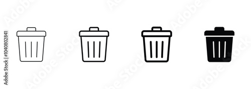 trash can icon set. Delete icon vector