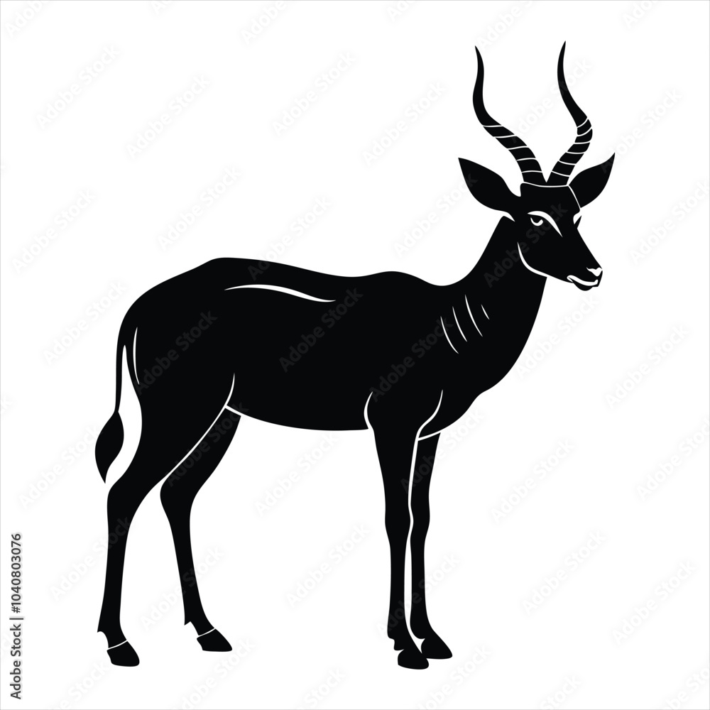 Obraz premium Antelope silhouette vector
