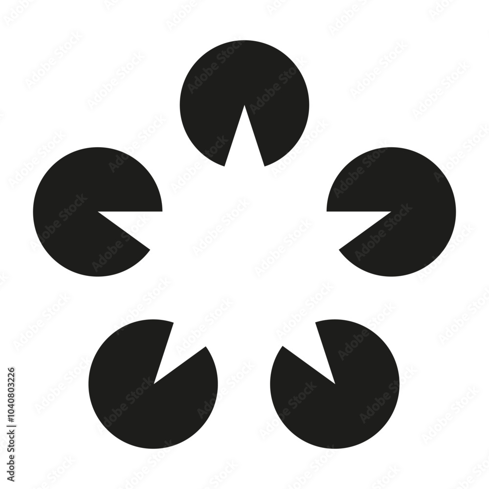 Geometric circle icon. Abstract triangle shape. Minimalist vector symbol. Black simple form. Geometric circle icon. Abstract triangle shape. Minimalist vector symbol. Black simple form.