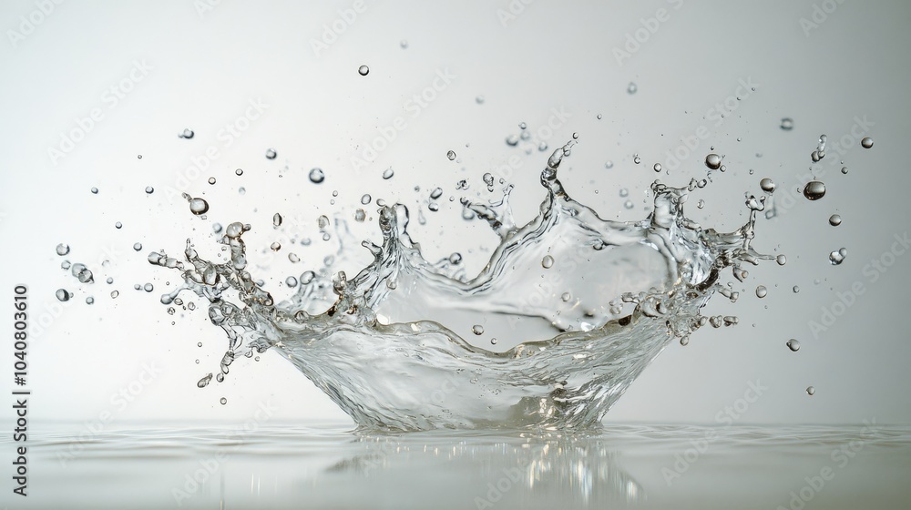 Water splash crown, droplets, liquid, clear, isolated, white background. Water splash crown, droplets, liquid, clear, isolated, white background.