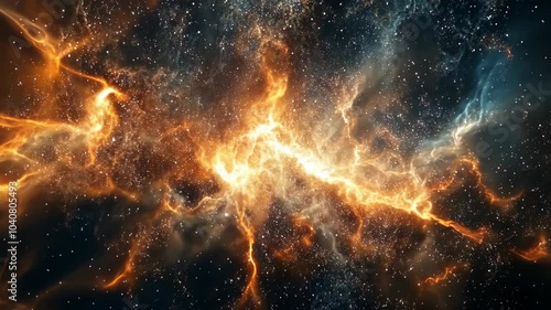 Wallpaper Mural A fiery nebula bursts with energy against a backdrop of stars Torontodigital.ca