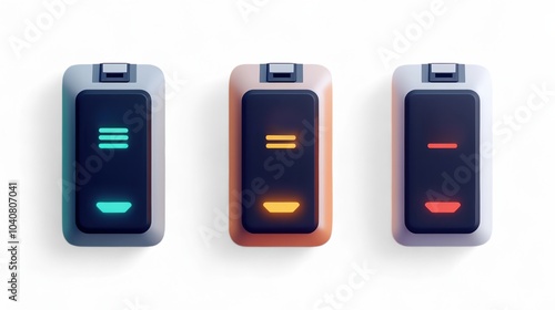 Set Of Battery Icons Displaying Varying Charge Levels Against A Minimalist Background For Innovative Design Purposes