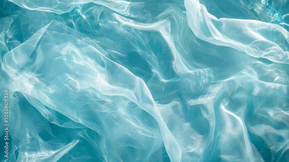 Obraz premium Transparent, flowing fabrics that mimic the gentle, translucent beauty of water, creating a light and airy design perfect for beachwear