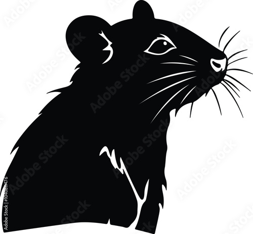 Black silhouette of rat head