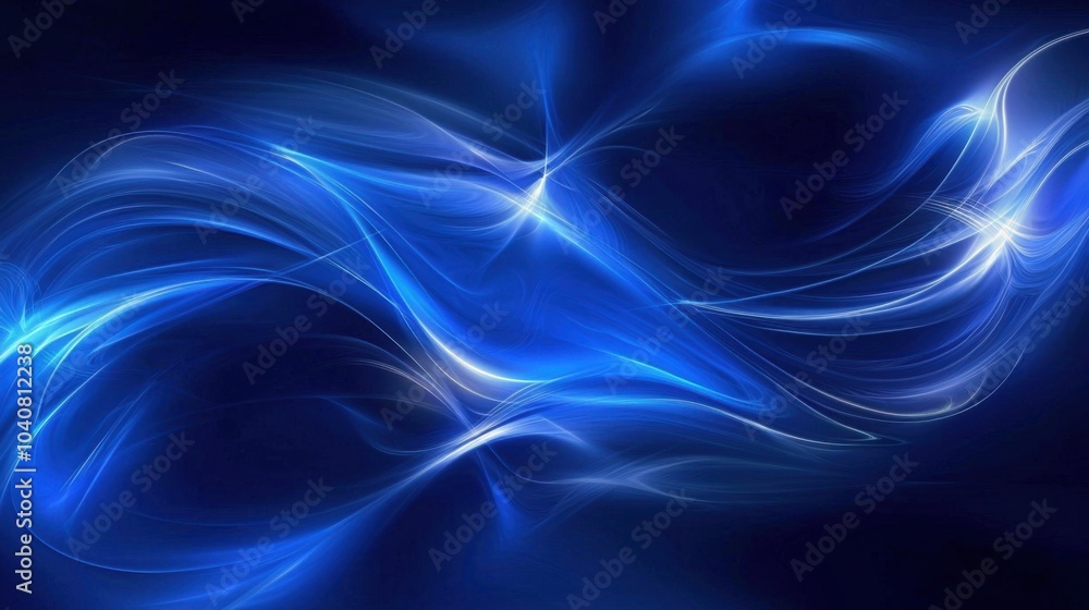 Fototapeta premium Blue Waves Abstract Background: A Serene Digital Art Expression