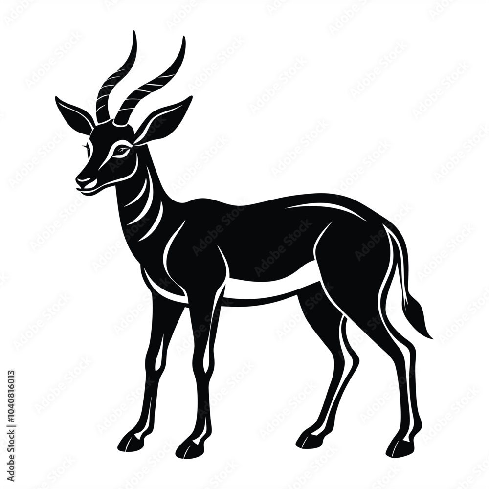 Obraz premium Gazelle silhouette vector