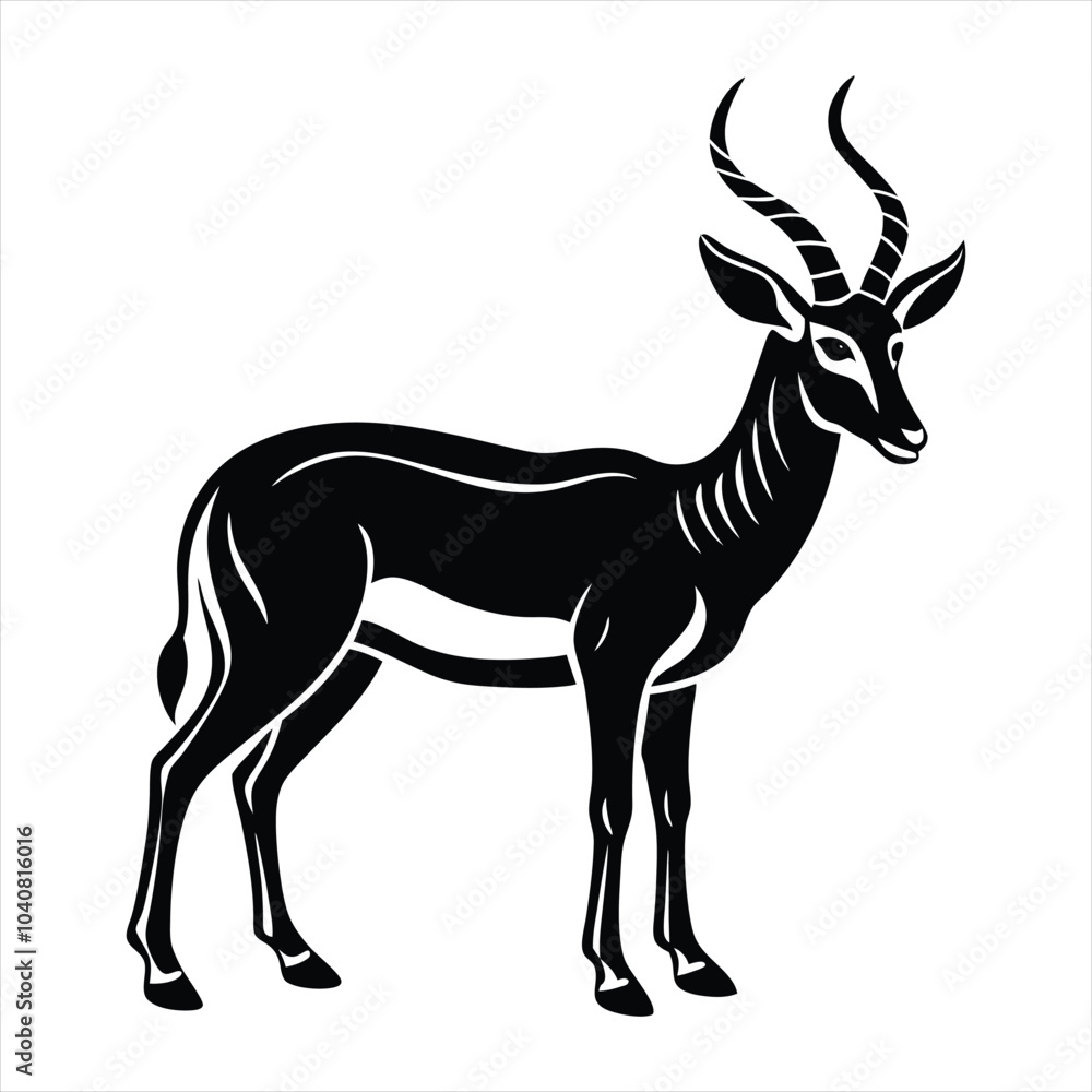 Fototapeta premium Gazelle silhouette vector