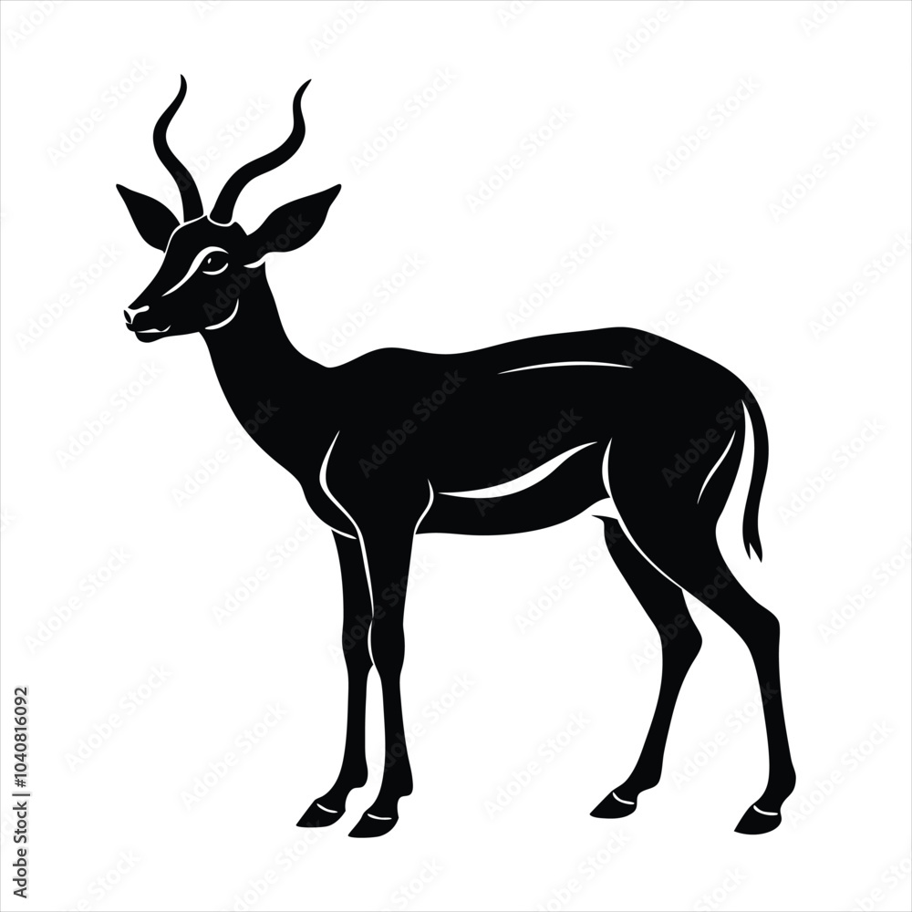 Fototapeta premium Gazelle silhouette vector
