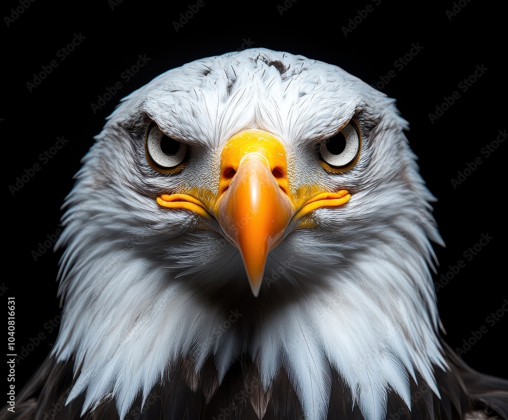 Obraz premium Close-up Portrait of a Bald Eagle with Intense Stare
