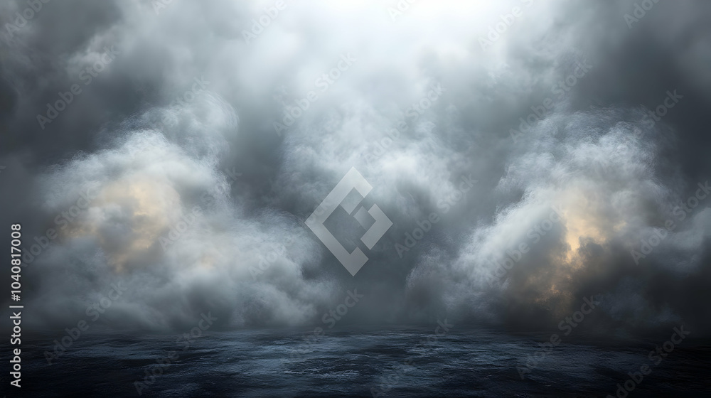 Abstract Background with Dark Clouds and Water Abstract Background with Dark Clouds and Water