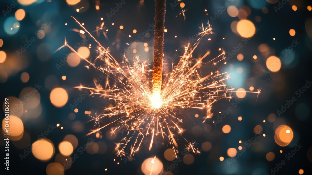 Fototapeta premium Sparkling Celebration: A Festive Fireworks Display
