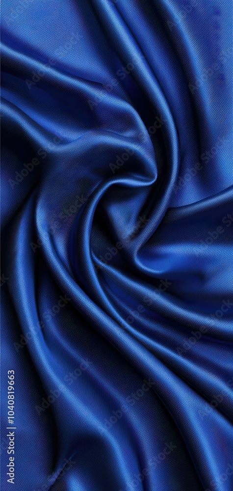 Fototapeta premium Elegant blue silk fabric texture on white isolate background.