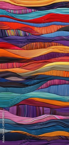 Colorful textured waves on abstract background.