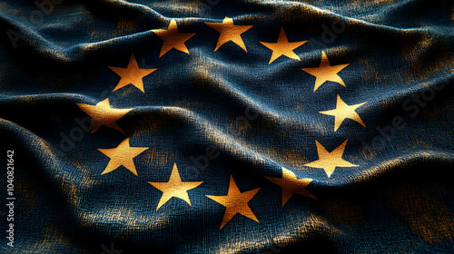 Waving European Union Flag Illustration