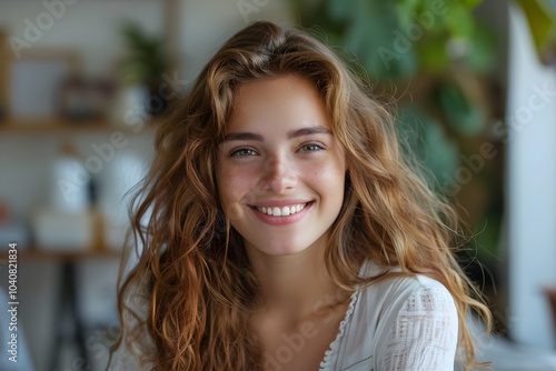 A close up of a person with long hair
