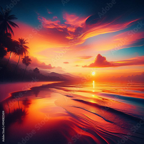 sunset on the beach