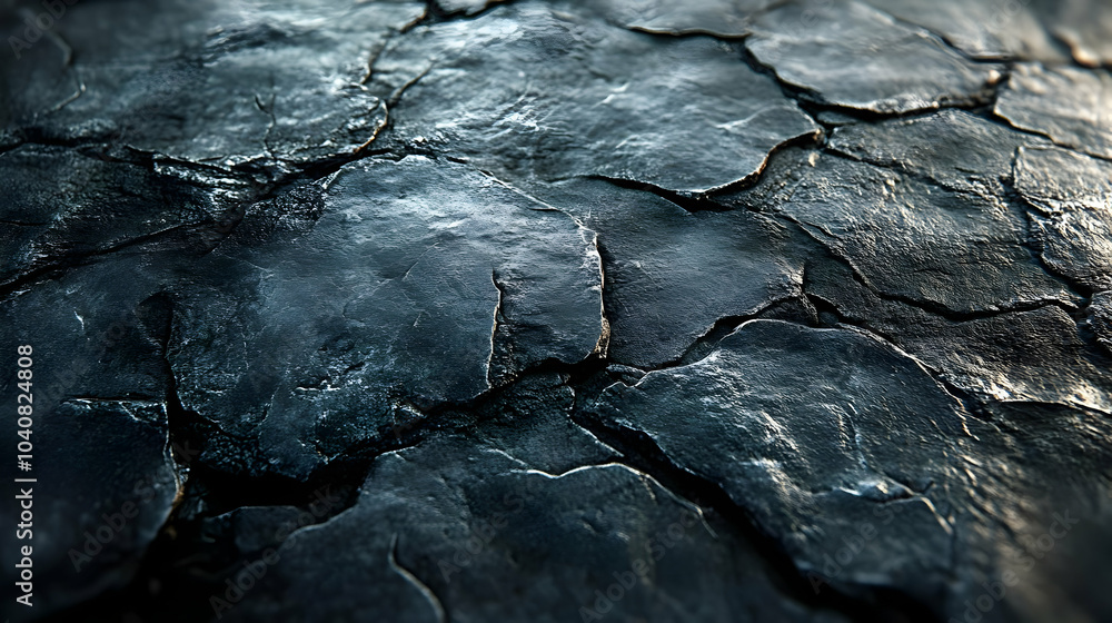 Cracked Dark Grey Stone Texture - Abstract Background Cracked Dark Grey Stone Texture - Abstract Background
