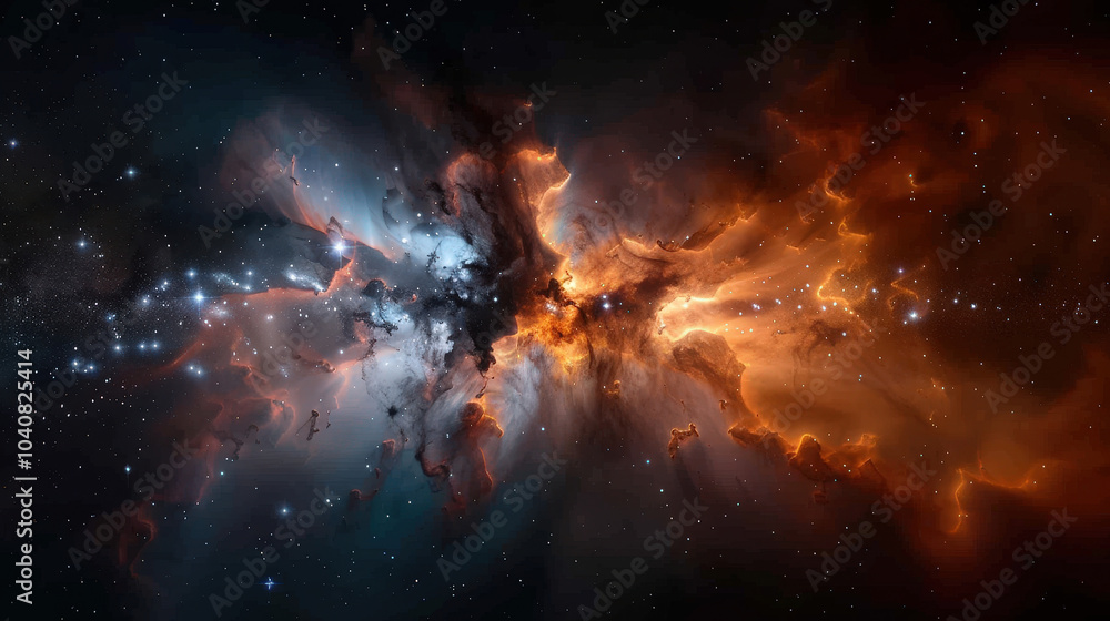 stunning cosmic scene featuring vibrant electric colors and chaotic formations, depicting nebula in space. interplay of light and dark creates mesmerizing visual experience stunning cosmic scene featuring vibrant electric colors and chaotic formations, depicting nebula in space. interplay of light and dark creates mesmerizing visual experience