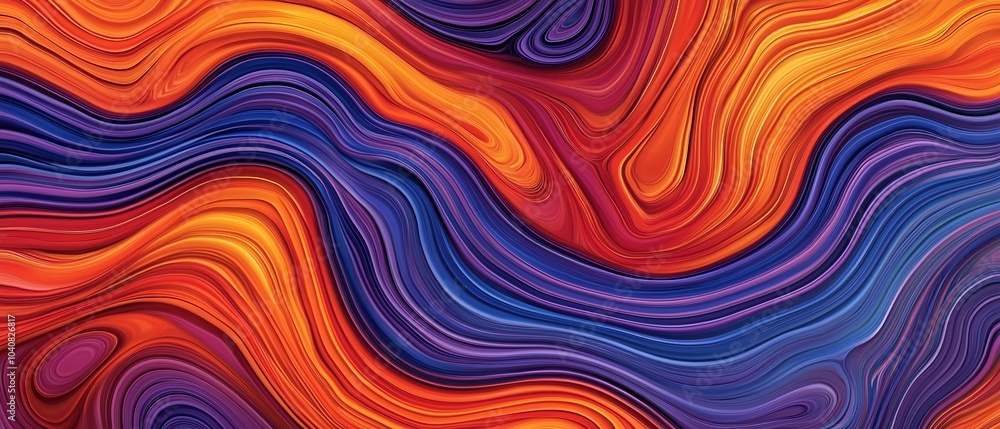 Vibrant abstract art with swirling patterns of orange, purple, and blue, creating a dynamic visual experience. Vibrant abstract art with swirling patterns of orange, purple, and blue, creating a dynamic visual experience.