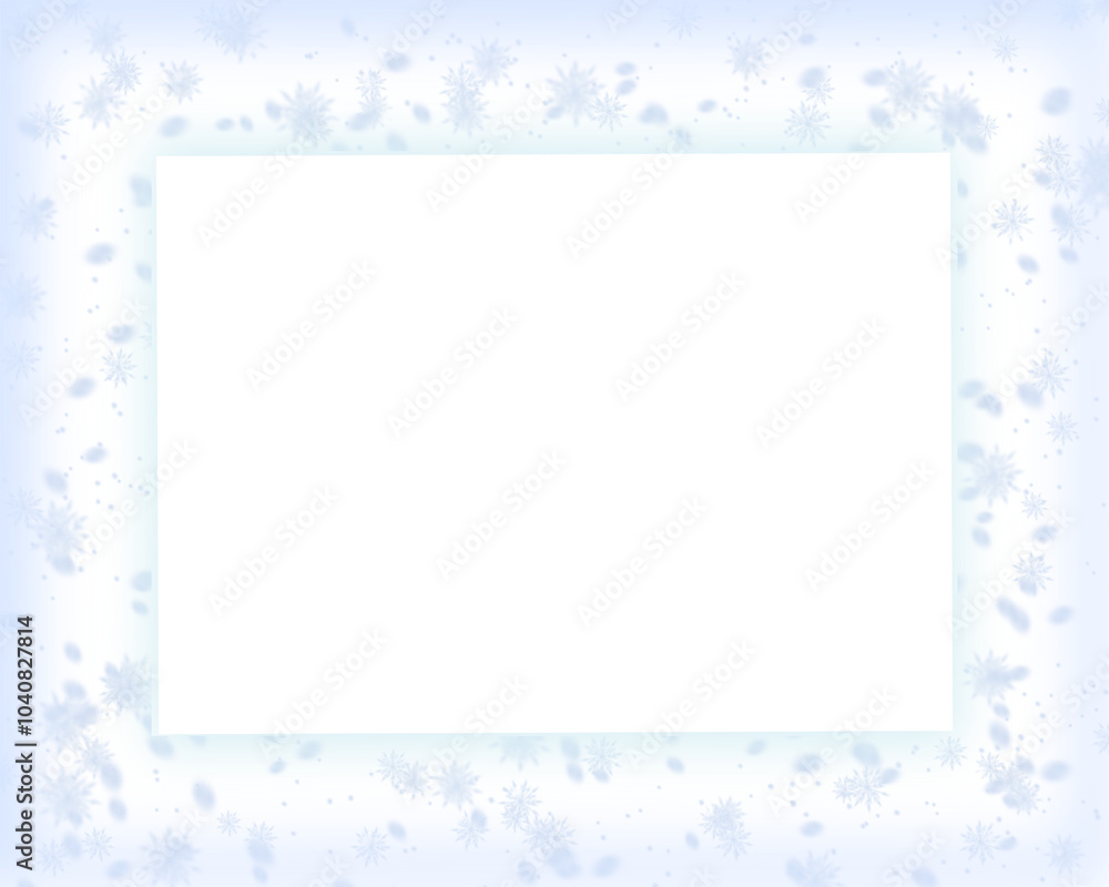 Christmas snowfall frame, blank card with snowflakes ornament ice border Christmas snowfall frame, blank card with snowflakes ornament ice border