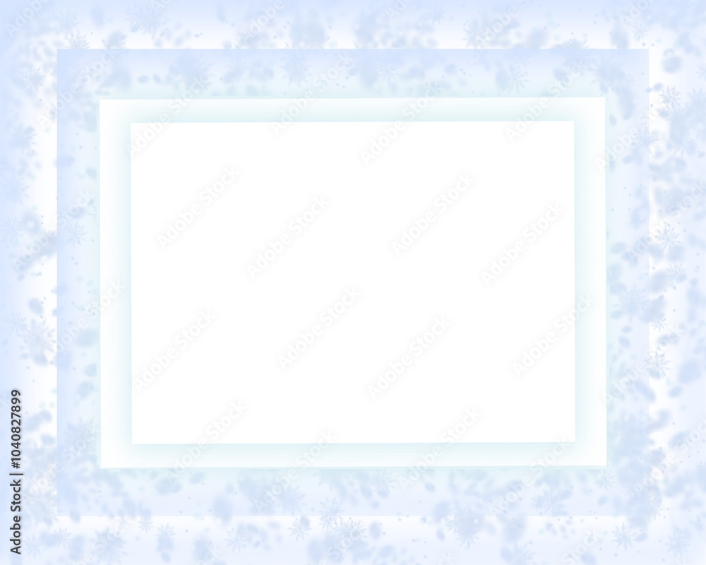 Christmas snowfall frame, blank card with snowflakes ornament ice border Christmas snowfall frame, blank card with snowflakes ornament ice border