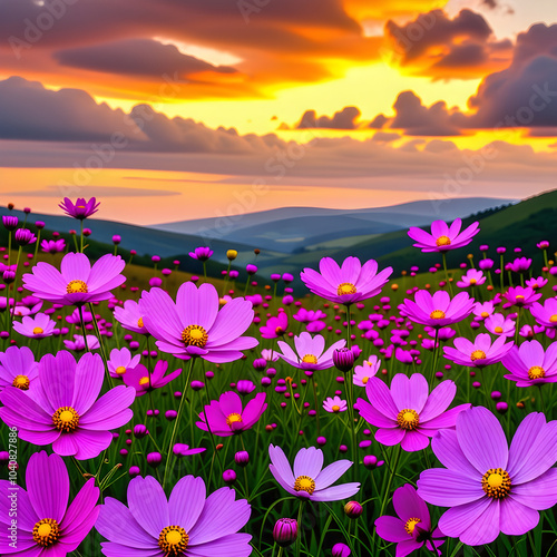 cosmos flower with senset1 photo