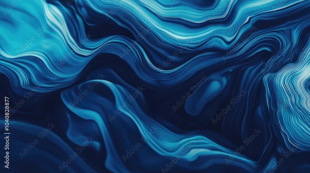 Abstract Blue Waves on Dark Background Abstract Blue Waves on Dark Background