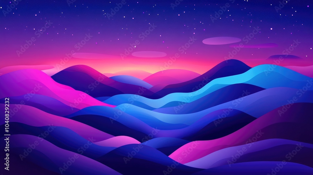 Obraz premium Colorful Night Sky with Smooth Gradients