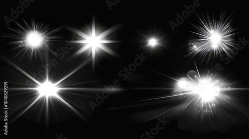 Wallpaper Mural Glowing White Light Effects on a Dark Background Torontodigital.ca