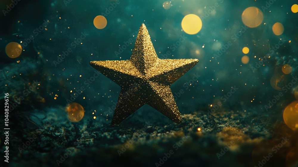 Dazzling Star with Glowing Yellow Light Burst Dazzling Star with Glowing Yellow Light Burst