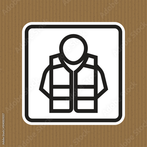 Safety Vest Icon on Brown Background