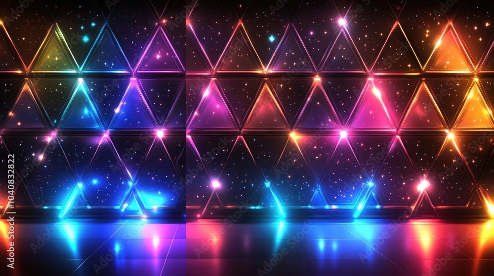 Abstract Neon Glowing Geometric Background Design Abstract Neon Glowing Geometric Background Design